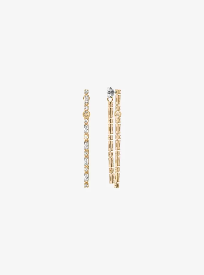 Pavé Baguette Drop Earrings