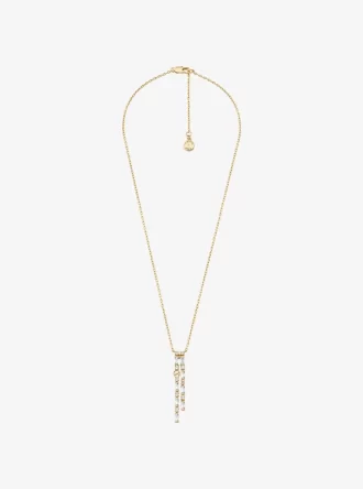 Pavé Baguette Drop Necklace