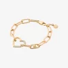 Pavé Heart Curb-Link Bracelet
