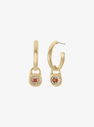 Pavé Lock Hoop Earrings