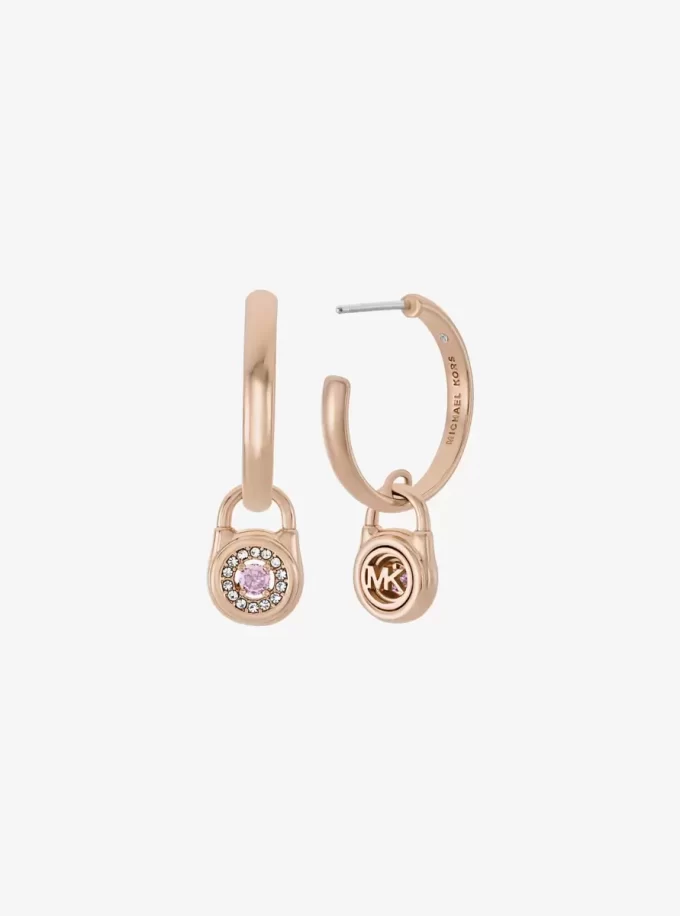 Pavé Lock Hoop Earrings