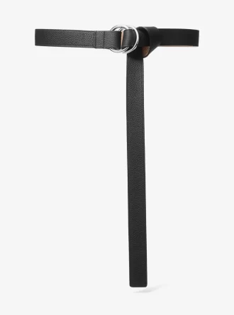 Pebbled Leather Double Ring Belt