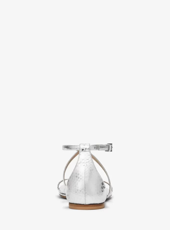 Polly Metallic Python Embossed Leather Sandal