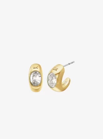 Precious Metal-Plated Cubic Zirconia Huggie Hoop Earrings Precious Metal-Plated Cubic Zirconia Huggie Hoop Earrings