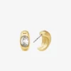 Precious Metal-Plated Cubic Zirconia Huggie Hoop Earrings Precious Metal-Plated Cubic Zirconia Huggie Hoop Earrings