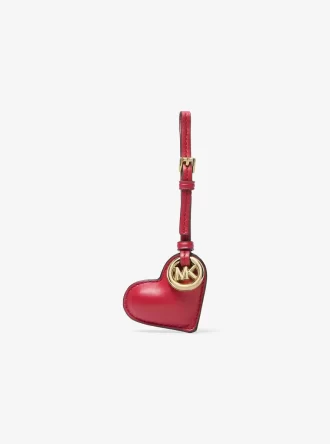 Puffy Heart Leather Bag Charm