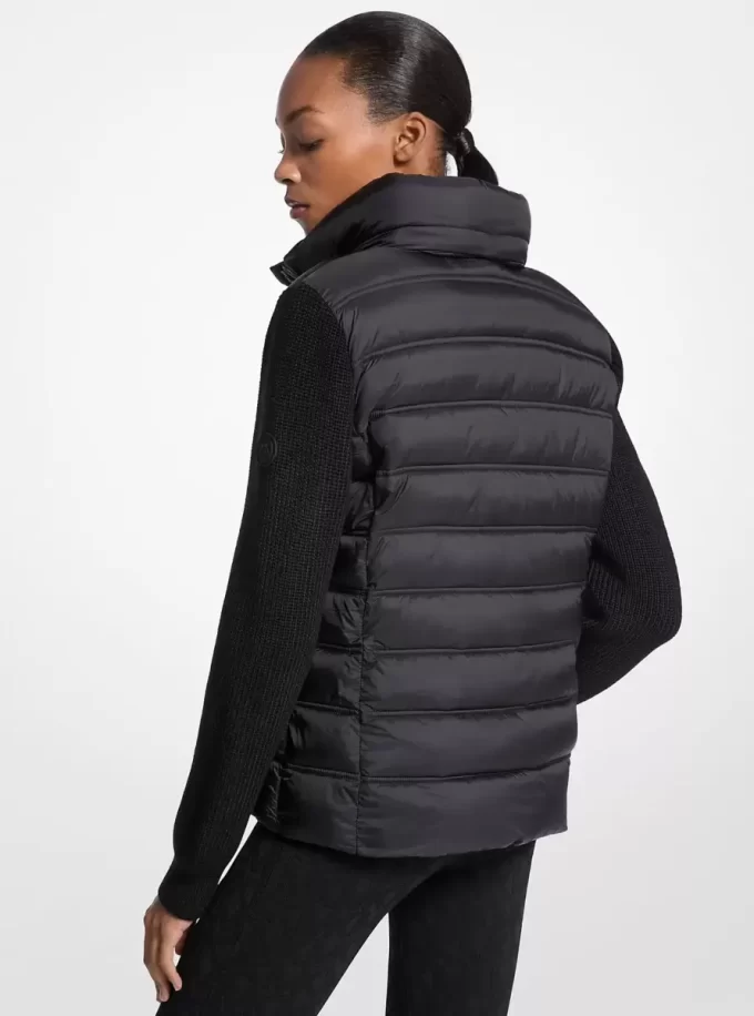 Quilted Nylon and Knit Jacket
