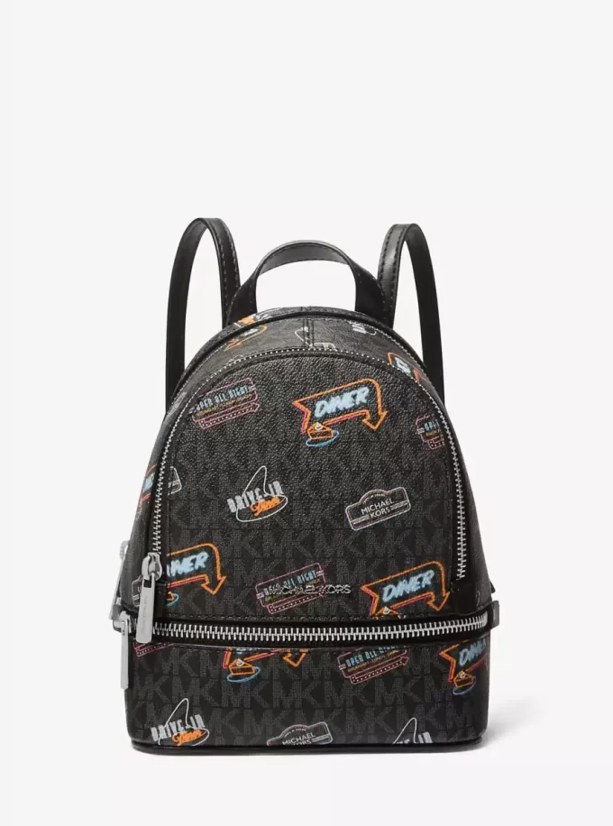 Rhea Extra-Small Printed Signature Logo Backpack