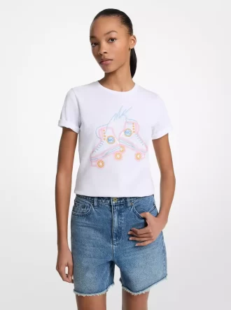 Sequined Graphic Cotton T-Shirt