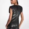 Sequined Knit Mini Dress