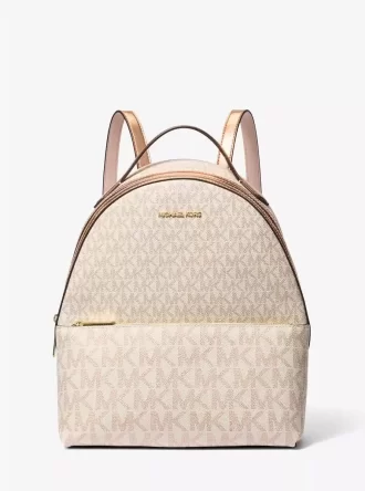 Sheila Medium Two-Tone Signature Logo Backpack Sheila Medium Two-Tone Signature Logo Backpack