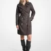 Signature Logo Cotton Blend Belted Trench Coat