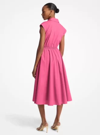 Stretch Cotton Poplin Midi Dress