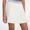 Stretch Knit Pleated Mini Skirt