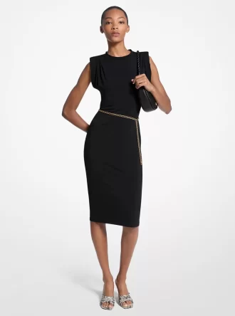 Stretch Matte Jersey Belted Dress
