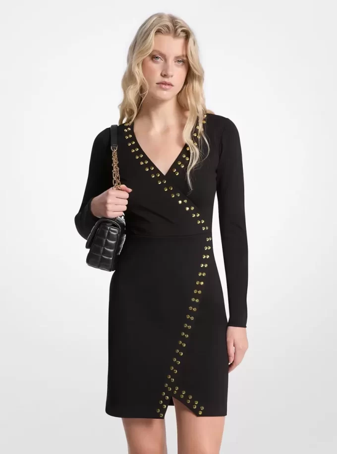 Studded Wrap Dress