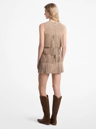 Suede Fringed Mini Dress