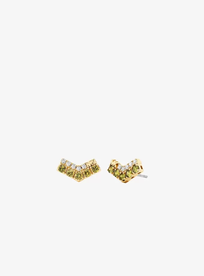 Two-Tone Pavé Chevron Stud Earrings Two-Tone Pavé Chevron Stud Earrings