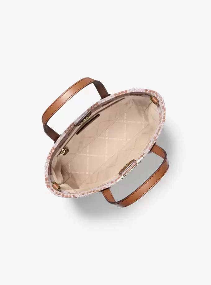 Vincent Small Logo Jacquard Convertible Tote Bag with Card Case