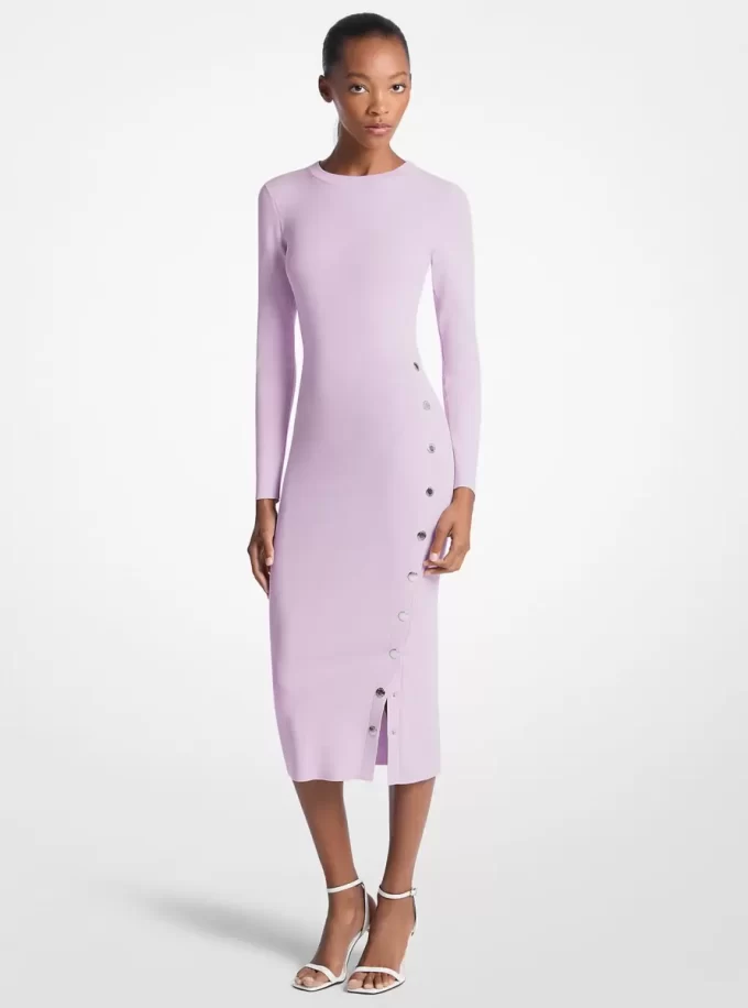 Viscose Blend Snap Dress