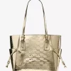 Voyager Large Metallic Logo Debossed Tote Bag