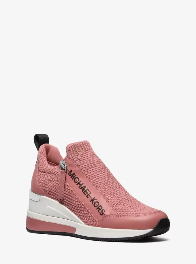 Willis Textured Stretch-Knit Trainer