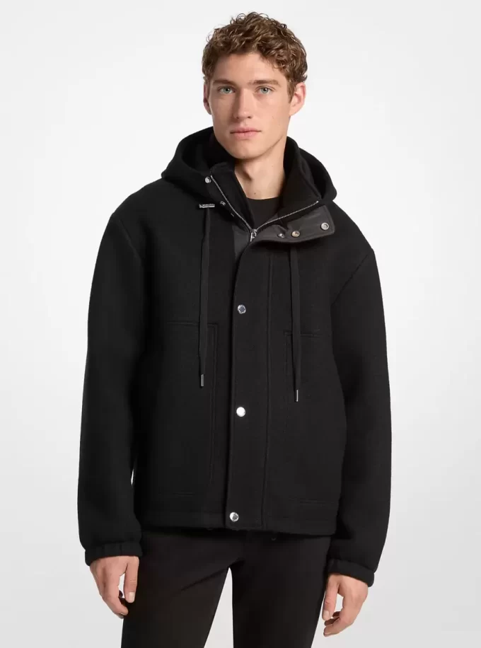 Wool Blend Hooded Jacket Wool Blend Hooded Jacket