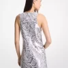 Zebra Sequined Tank Dress