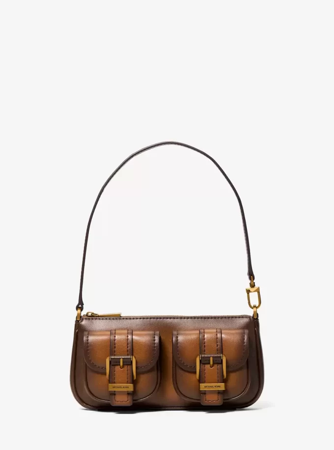 Zoe Small Burnished Leather Pochette