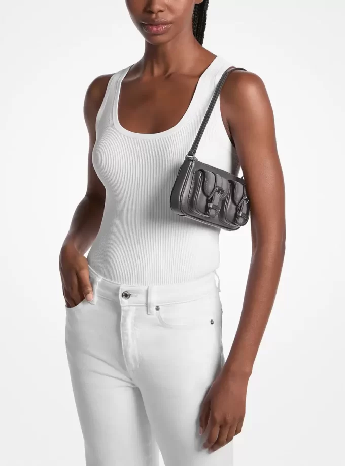 Zoe Small Burnished Leather Pochette