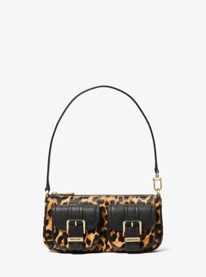 Zoe Small Leopard Print Calf Hair Pochette