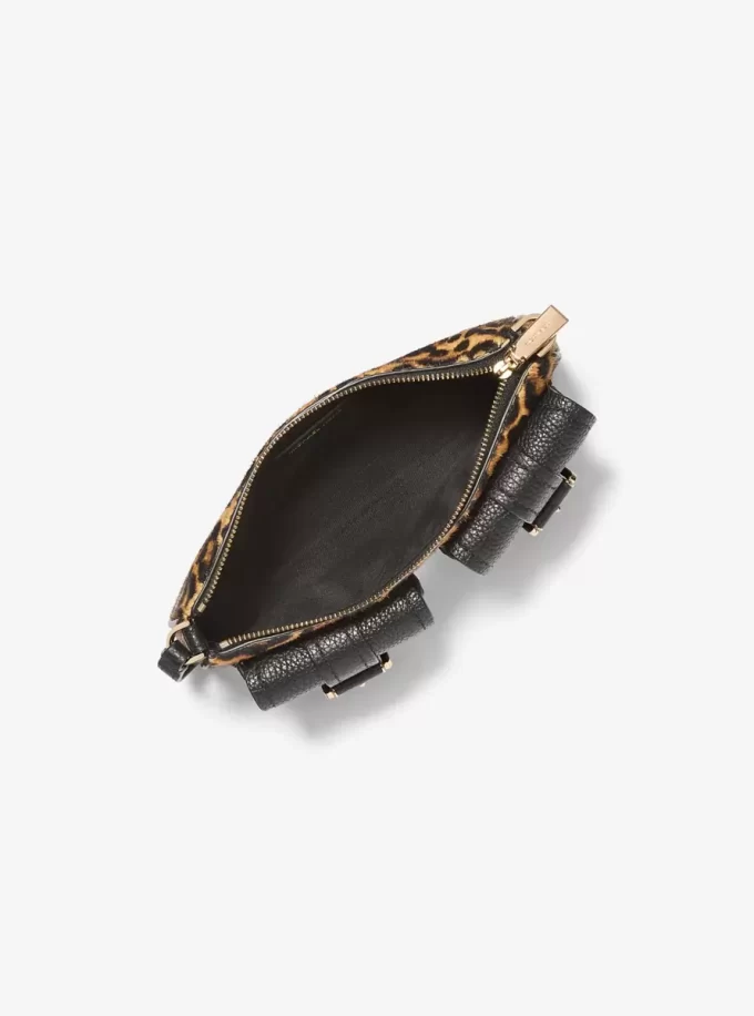 Zoe Small Leopard Print Calf Hair Pochette